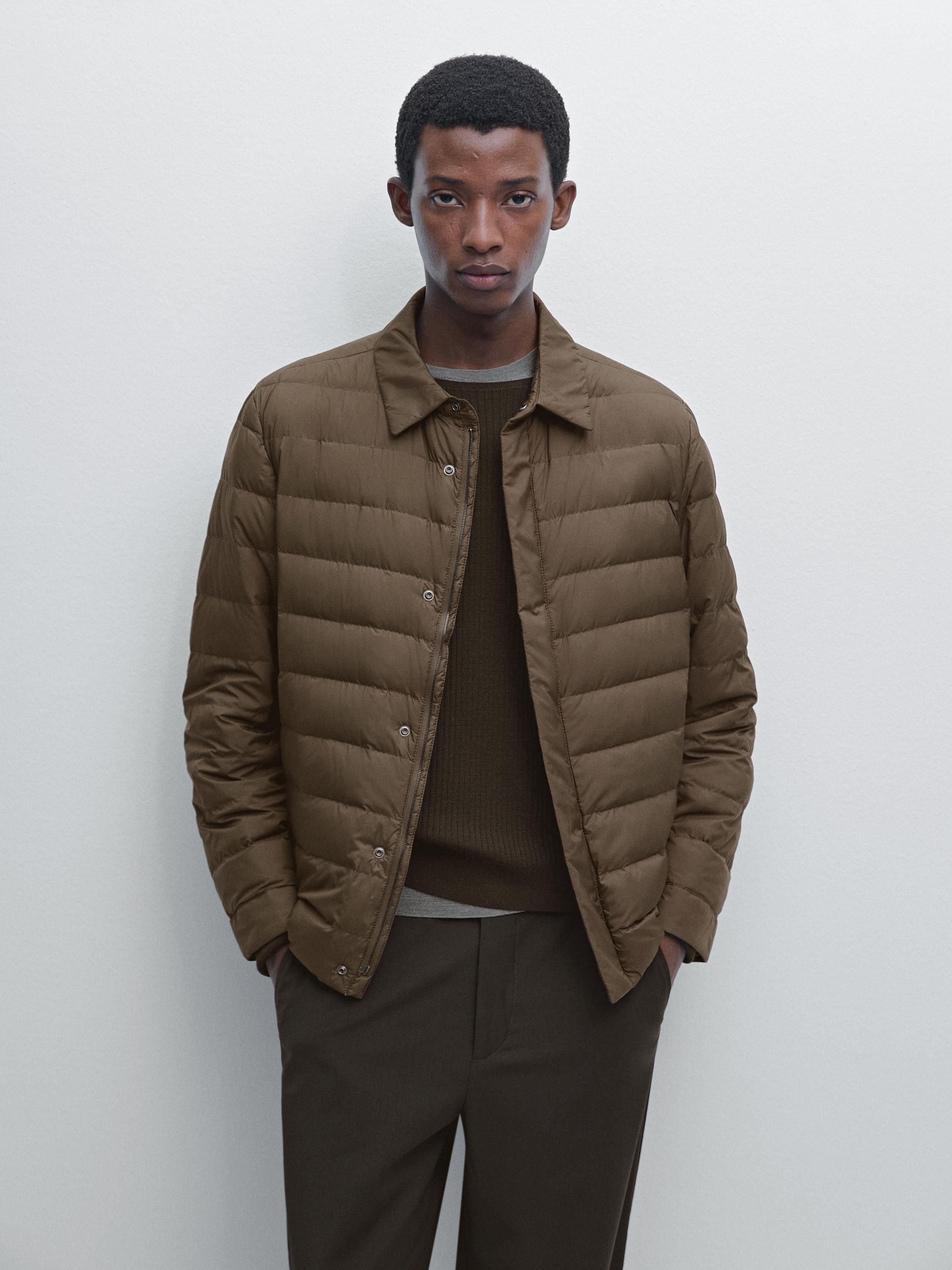 Water-repellent ultra lightweight down blend jacket